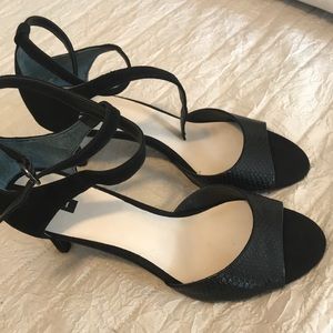 Blank 3 inch heel, suede and leather